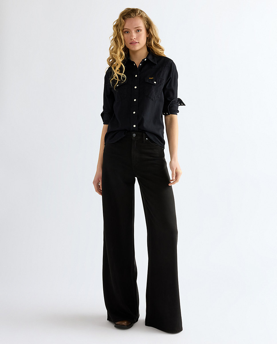 Camisa vaquera de mujer en blanco - Wrangler - Negro Negro-2