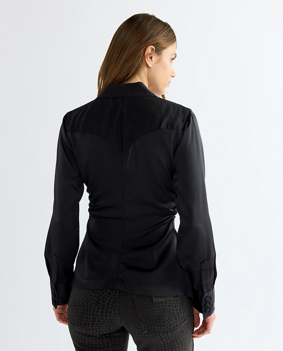 Camisa de mujer de manga larga de corte corte atrevido - Wrangler - Negro Negro-3