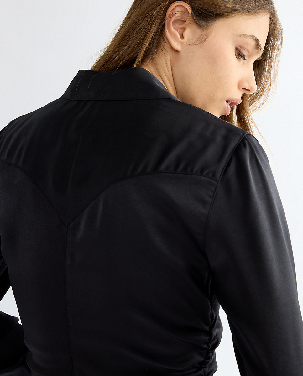Camisa de mujer de manga larga de corte corte atrevido - Wrangler - Negro Negro-5