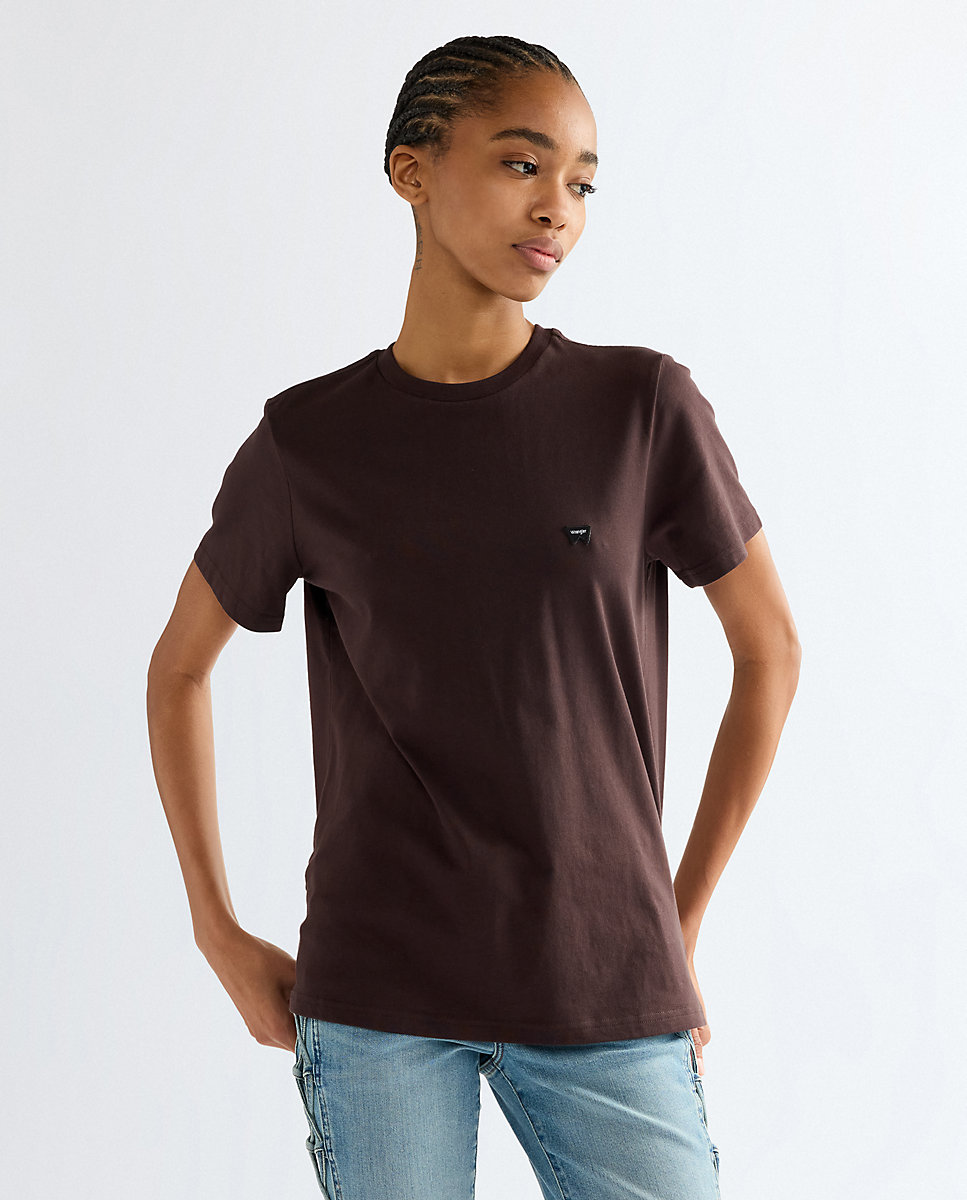 Camiseta de mujer de corte slim y manga corta - Wrangler - Marrón Marrón-1