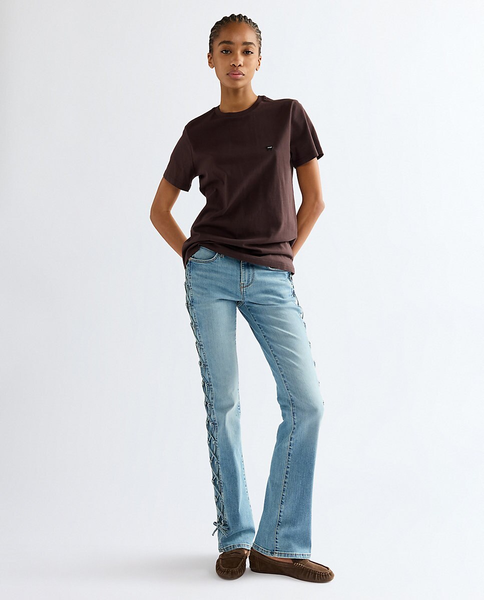Camiseta de mujer de corte slim y manga corta - Wrangler - Marrón Marrón-2