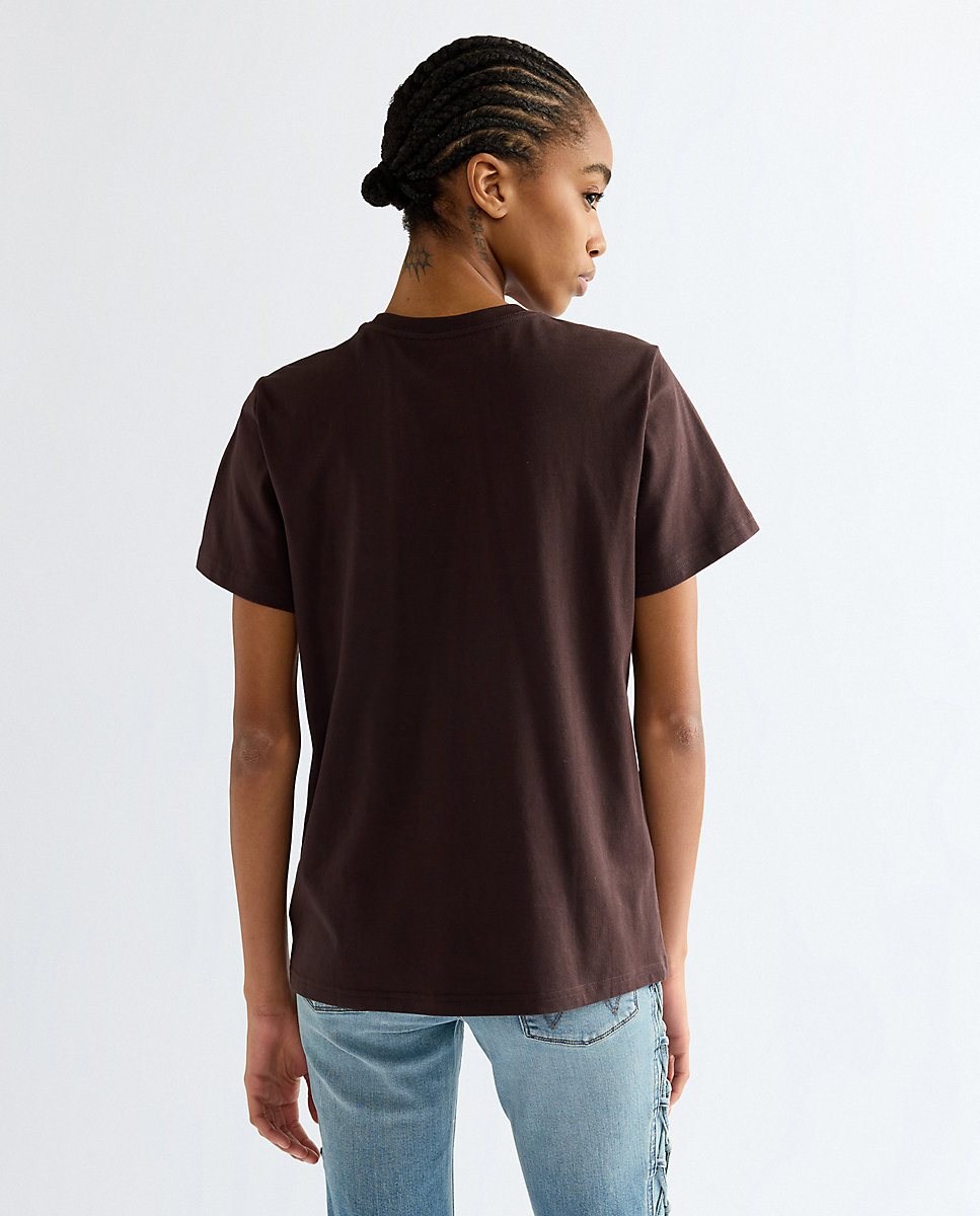 Camiseta de mujer de corte slim y manga corta - Wrangler - Marrón Marrón-3