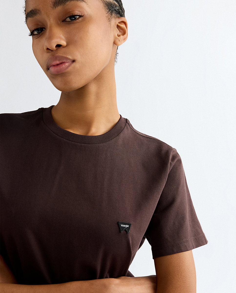 Camiseta de mujer de corte slim y manga corta - Wrangler - Marrón Marrón-4