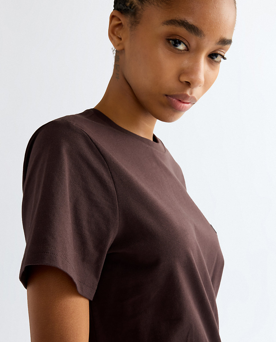 Camiseta de mujer de corte slim y manga corta - Wrangler - Marrón Marrón-5