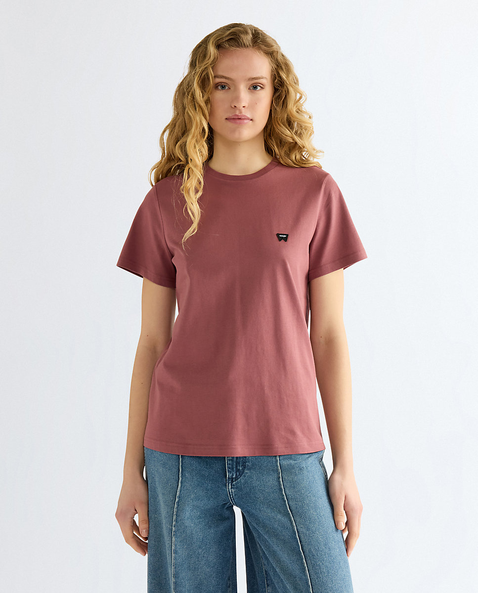 Camiseta de mujer de corte slim y manga corta - Wrangler - Rosa Rosa-1