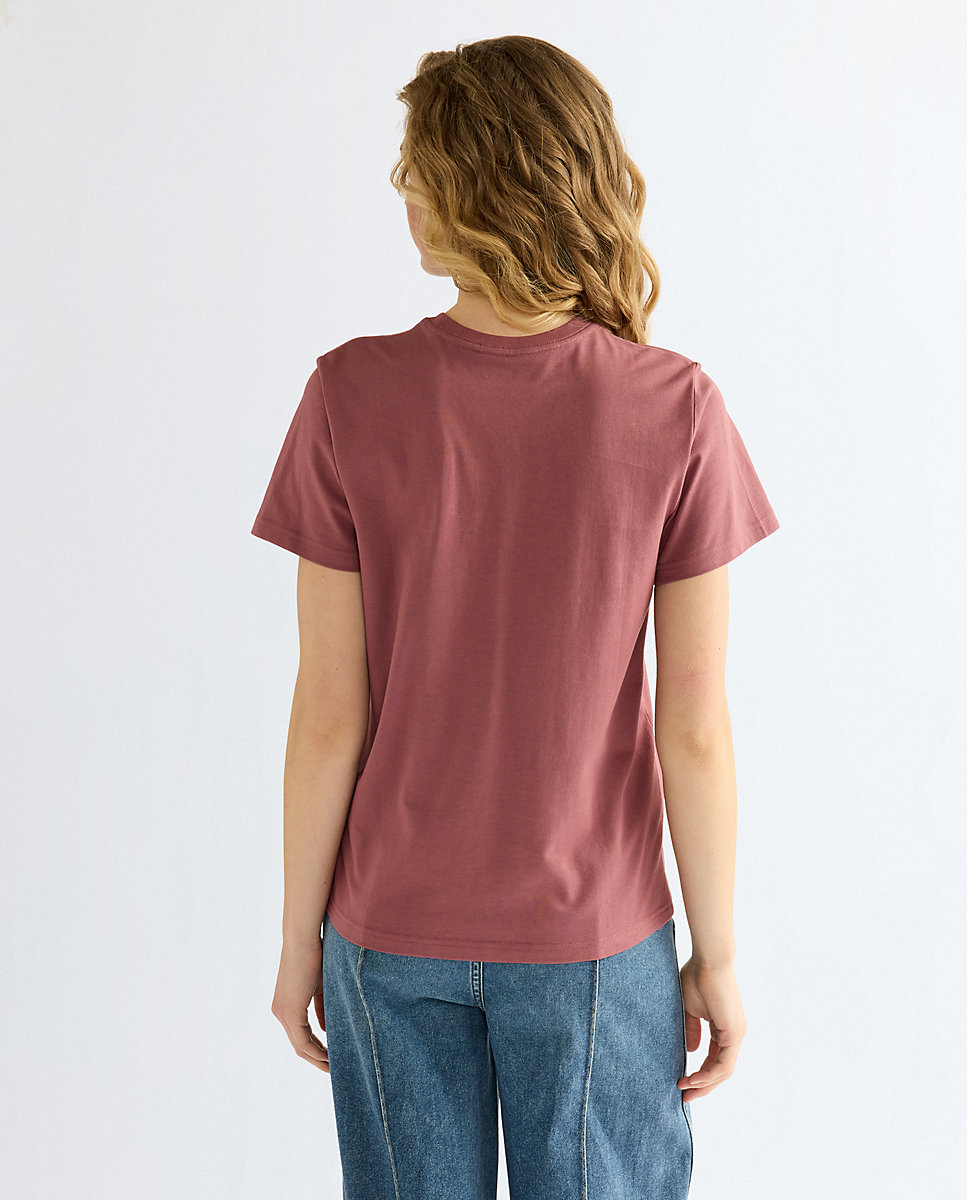 Camiseta de mujer de corte slim y manga corta - Wrangler - Rosa Rosa-3