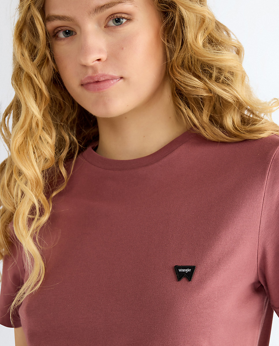Camiseta de mujer de corte slim y manga corta - Wrangler - Rosa Rosa-4