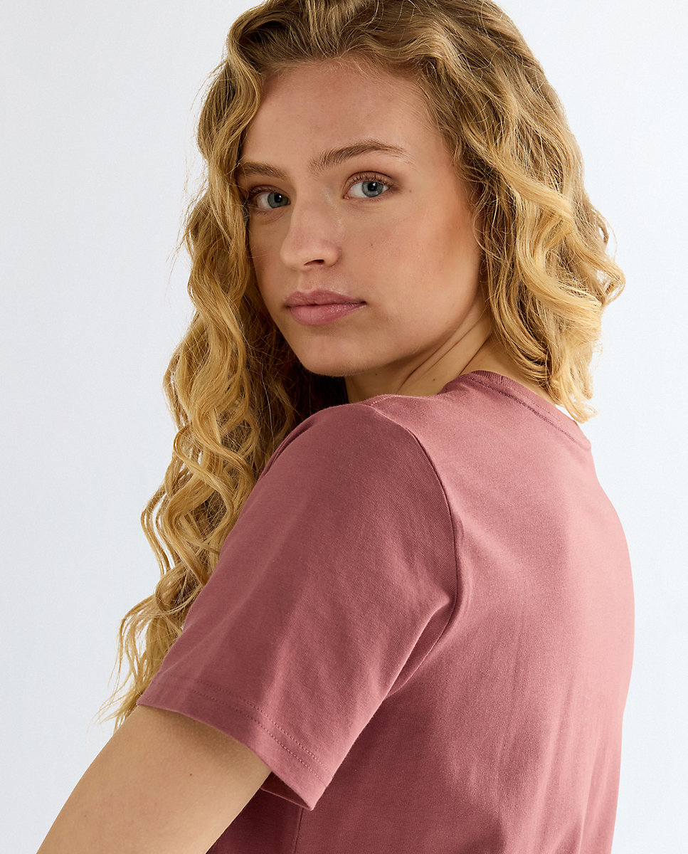 Camiseta de mujer de corte slim y manga corta - Wrangler - Rosa Rosa-5