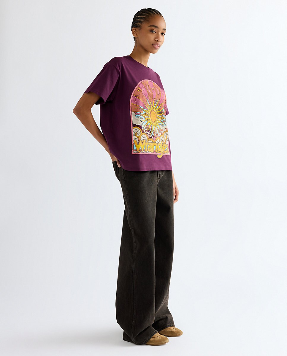 Camiseta de mujer con dibujo frontal de corte relajado - Wrangler - Morado Morado-2