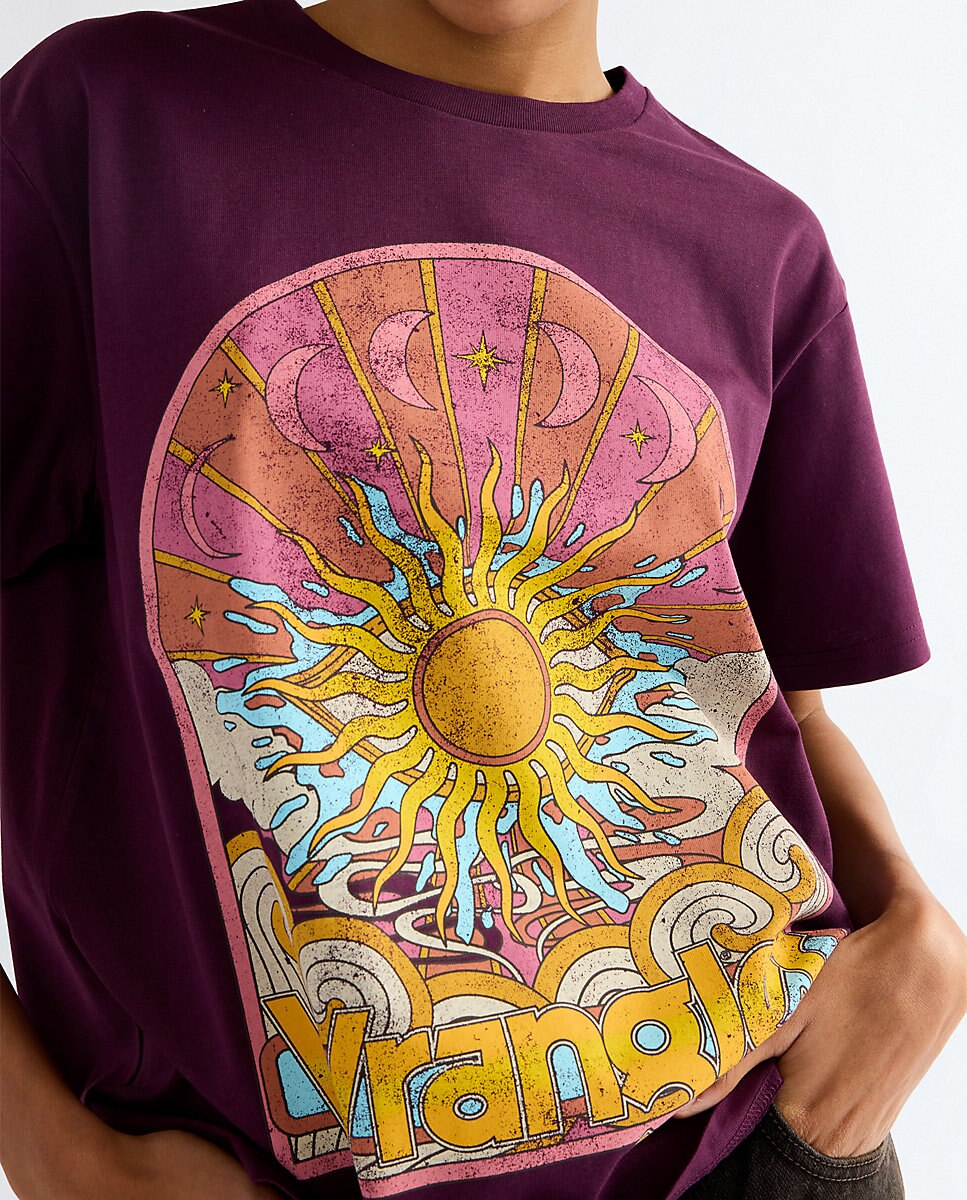 Camiseta de mujer con dibujo frontal de corte relajado - Wrangler - Morado Morado-5