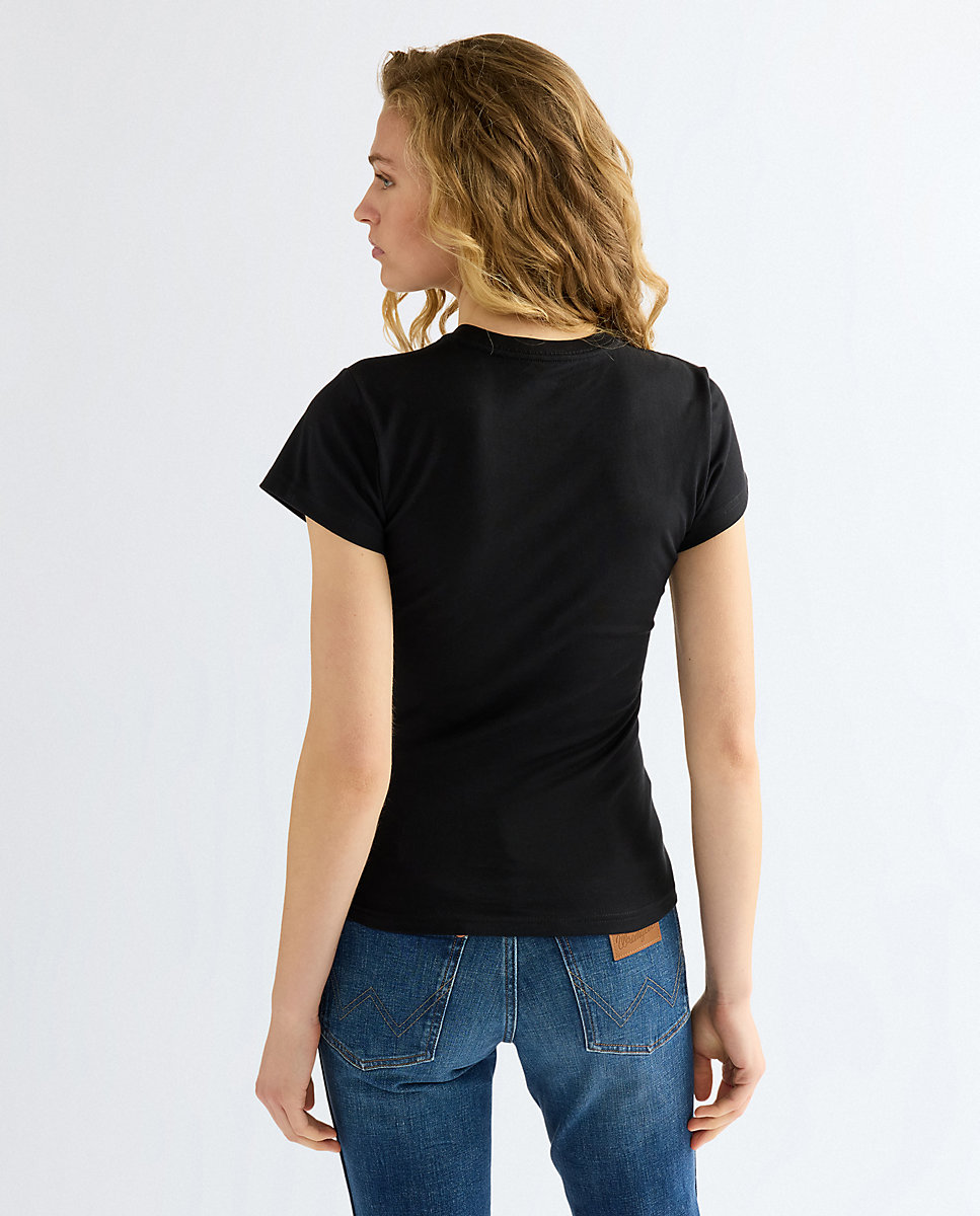 Camiseta de mujer con dibujo frontal de corte slim - Wrangler - Negro Negro-3