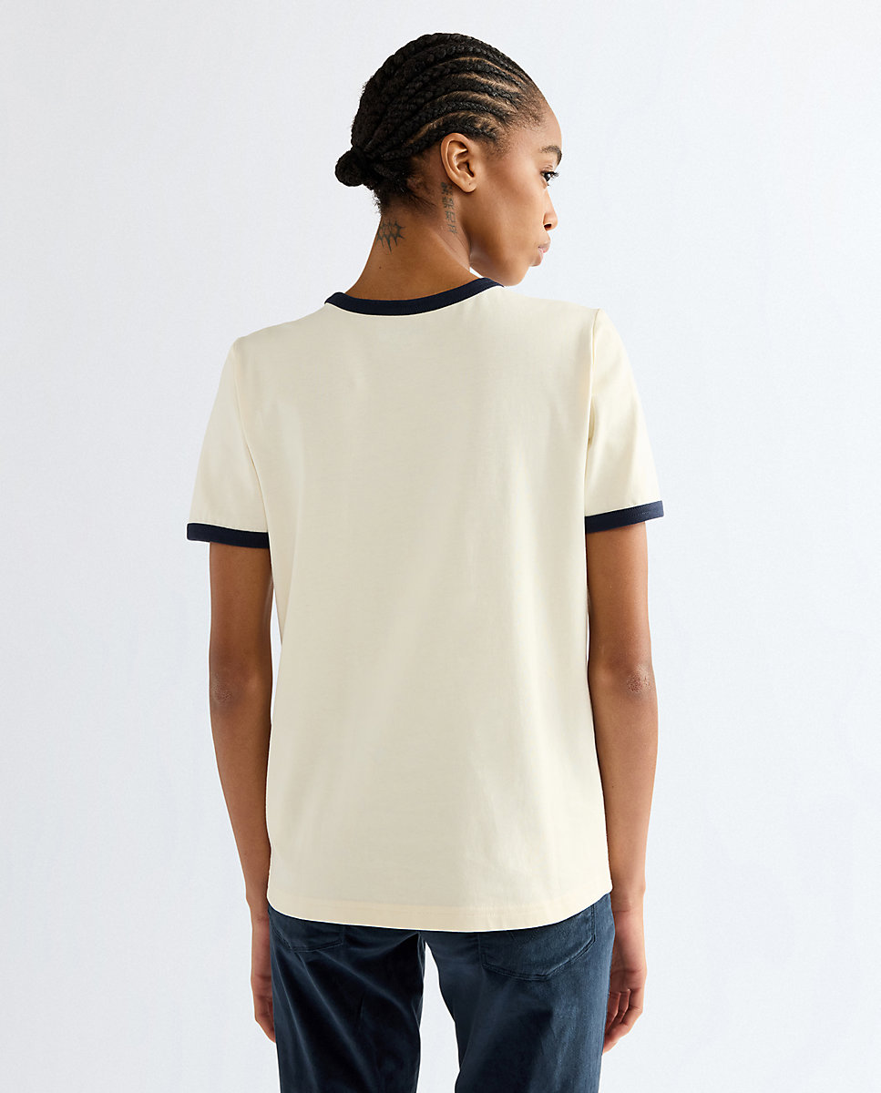Camiseta ringer de mujer de manga corta con gráfico - Wrangler - Blanco Blanco-3