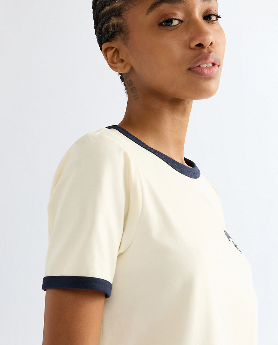 Camiseta ringer de mujer de manga corta con gráfico - Wrangler - Blanco Blanco-5