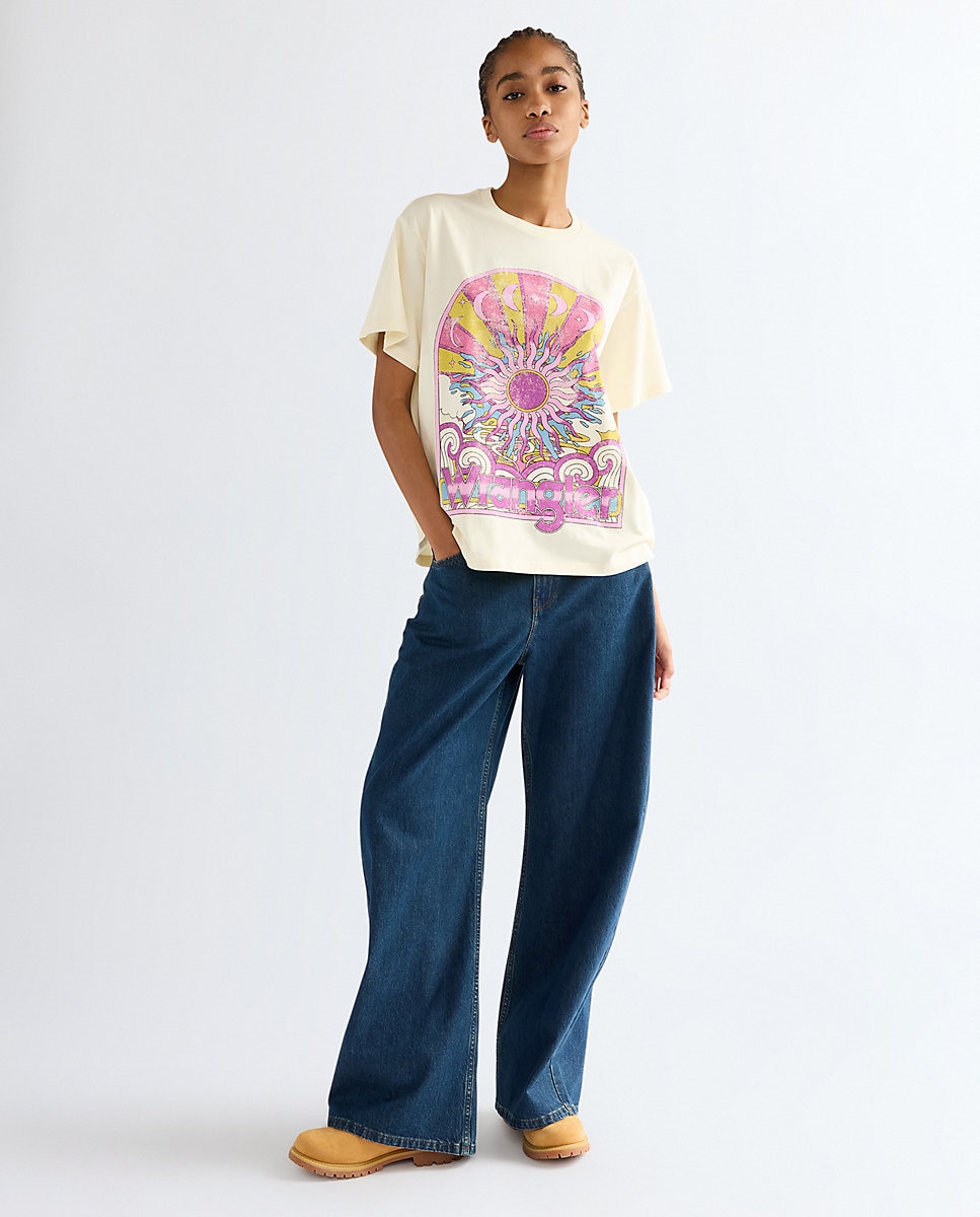 Camiseta de mujer con dibujo frontal de corte relajado - Wrangler - Blanco Blanco-2