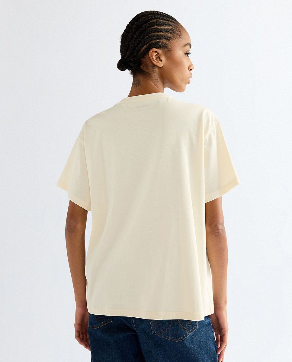 Camiseta de mujer con dibujo frontal de corte relajado - Wrangler - Blanco Blanco-3