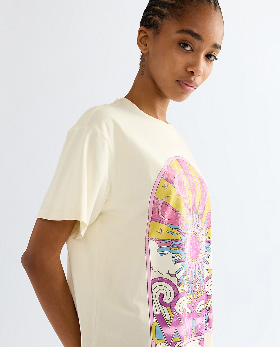 Camiseta de mujer con dibujo frontal de corte relajado - Wrangler - Blanco Blanco-4