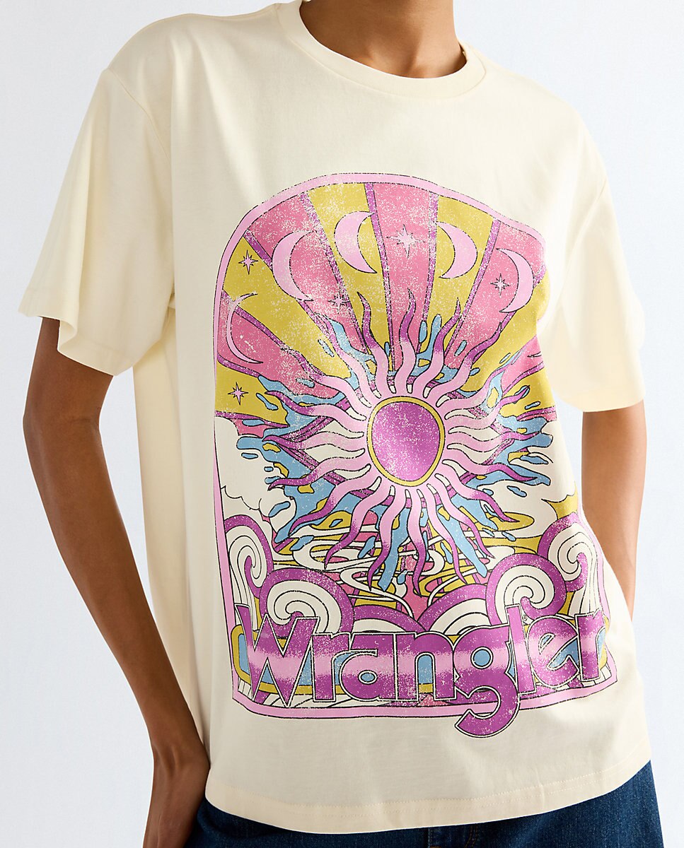 Camiseta de mujer con dibujo frontal de corte relajado - Wrangler - Blanco Blanco-5