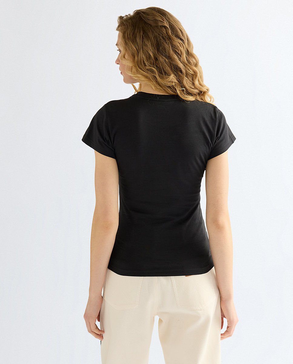 Camiseta de mujer con dibujo frontal de corte slim - Wrangler - Negro Negro-3