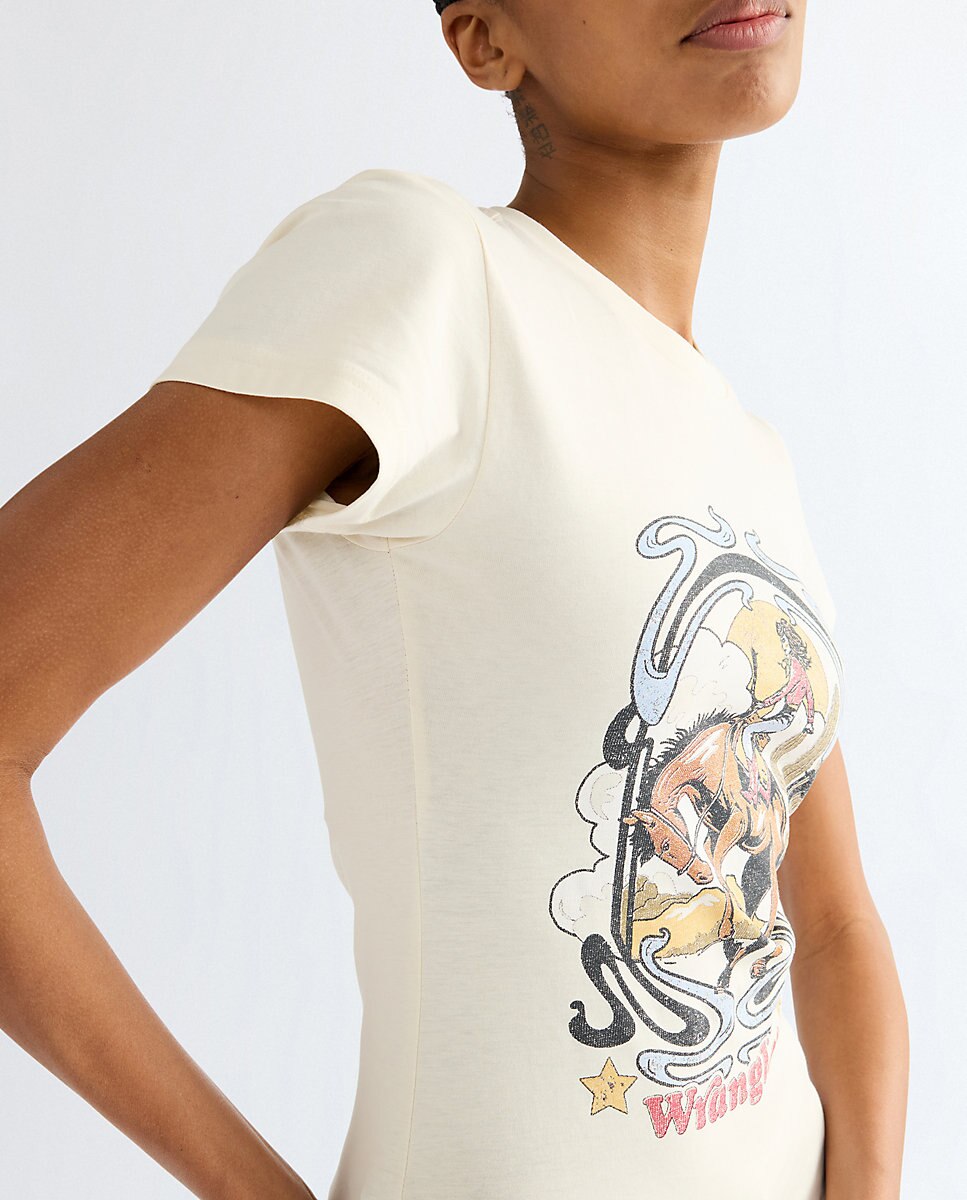 Camiseta de mujer con dibujo frontal de corte slim - Wrangler - Blanco Blanco-5