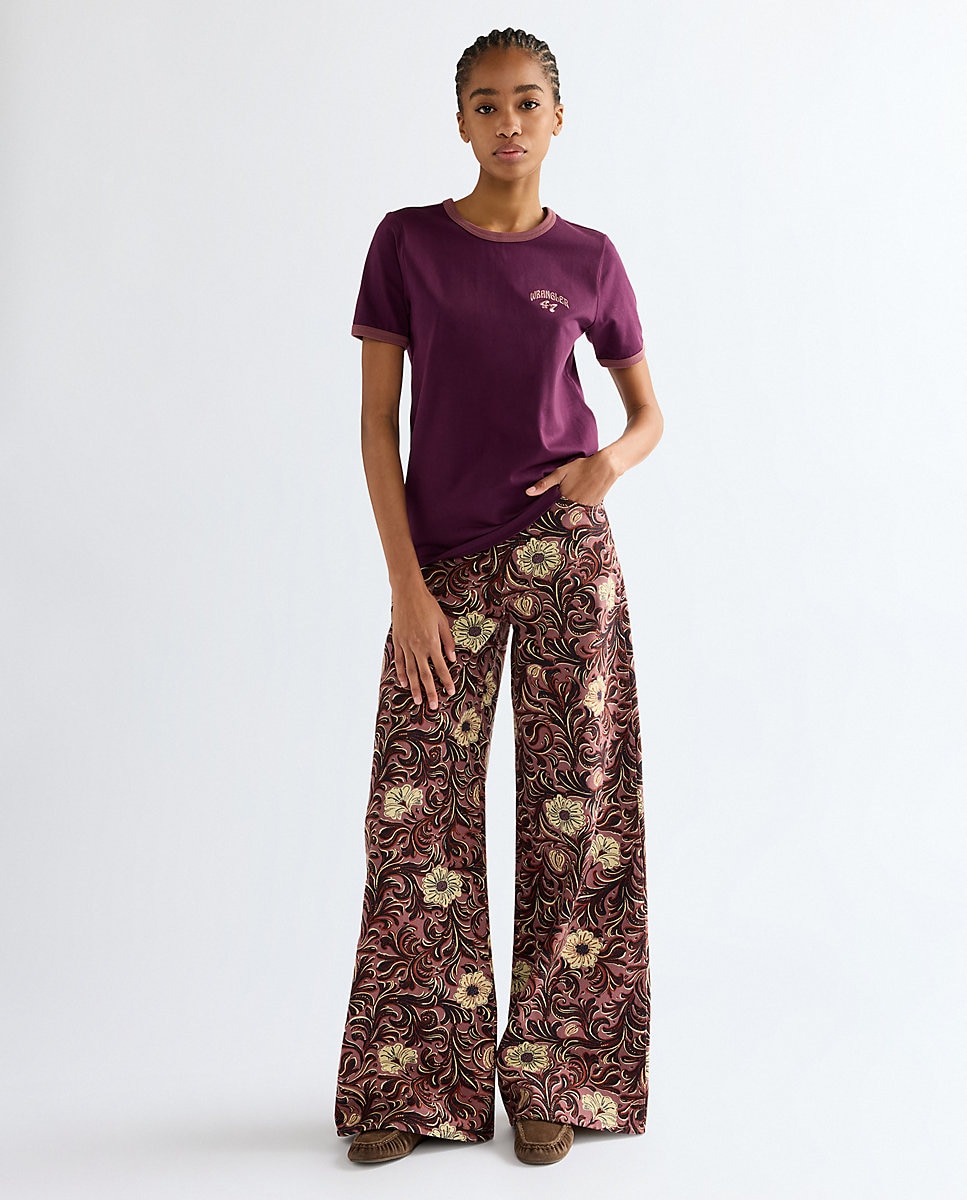 Camiseta ringer de mujer de manga corta con gráfico - Wrangler - Morado Morado-2