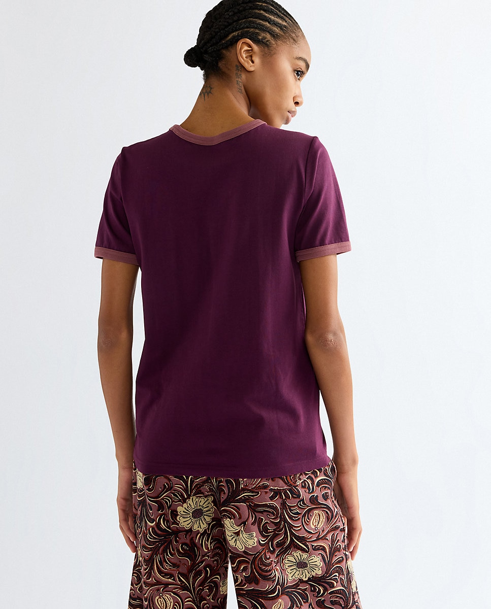 Camiseta ringer de mujer de manga corta con gráfico - Wrangler - Morado Morado-3
