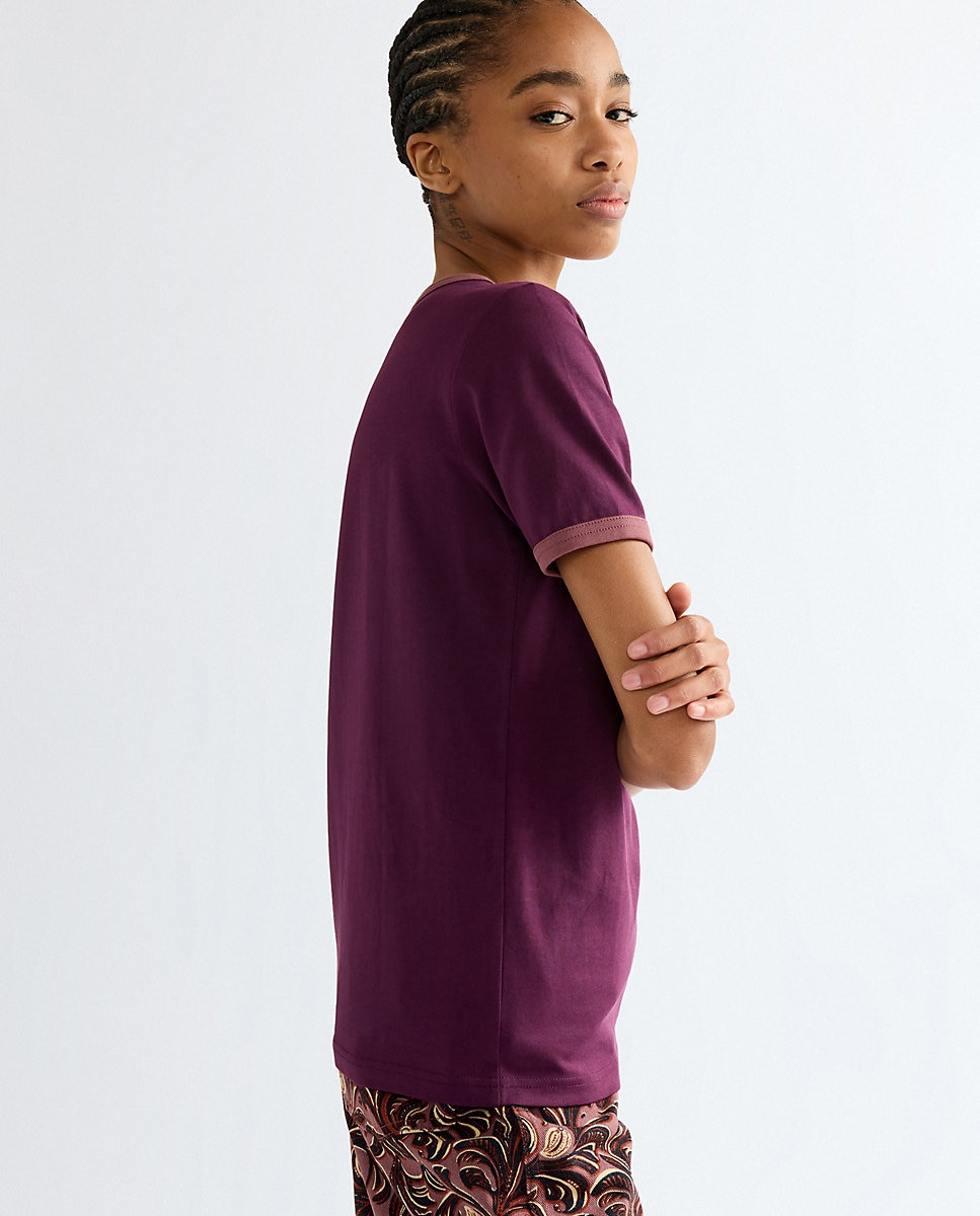 Camiseta ringer de mujer de manga corta con gráfico - Wrangler - Morado Morado-5