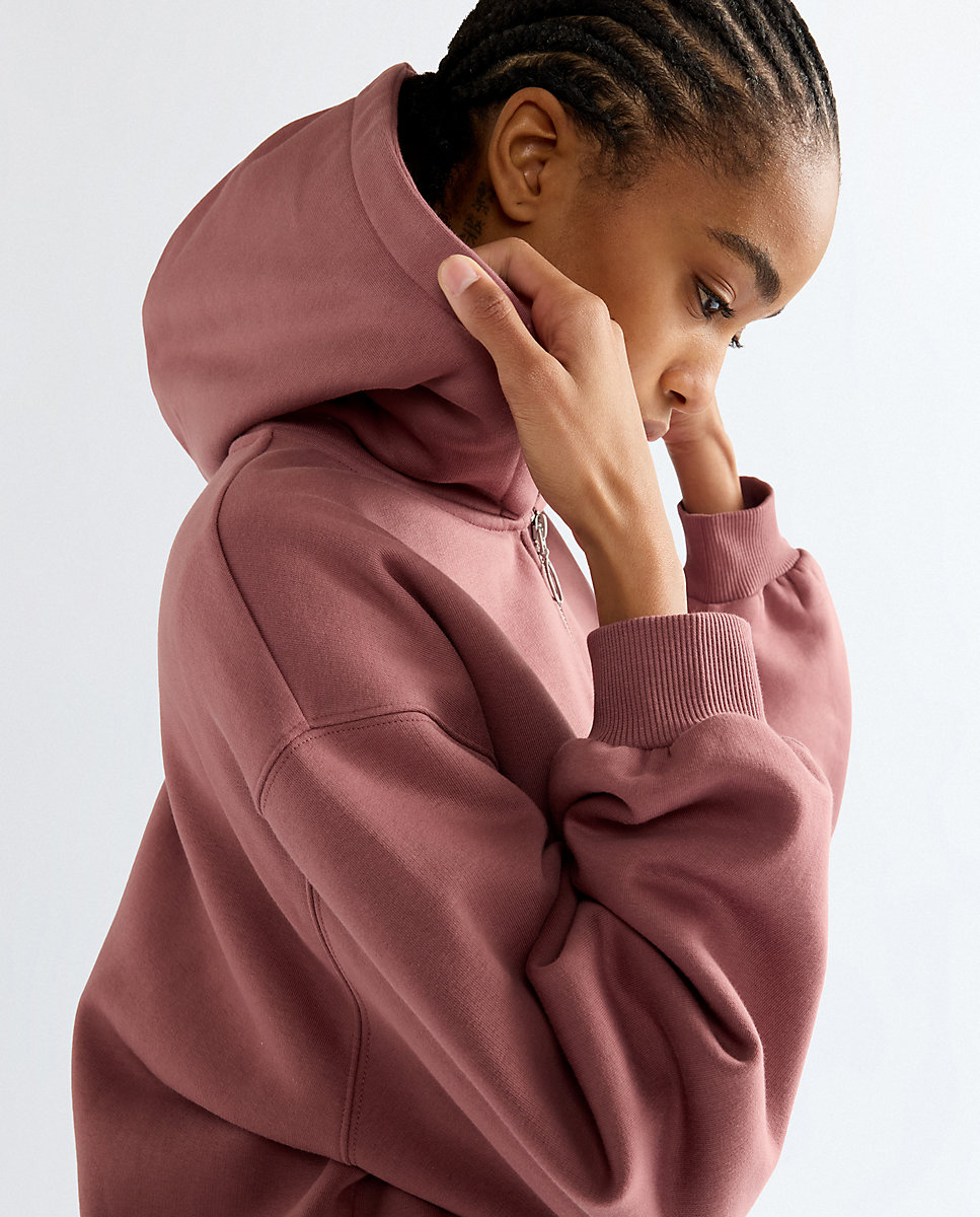 Sudadera de mujer con cremallera y corte holgado - Wrangler - Rosa Rosa-5