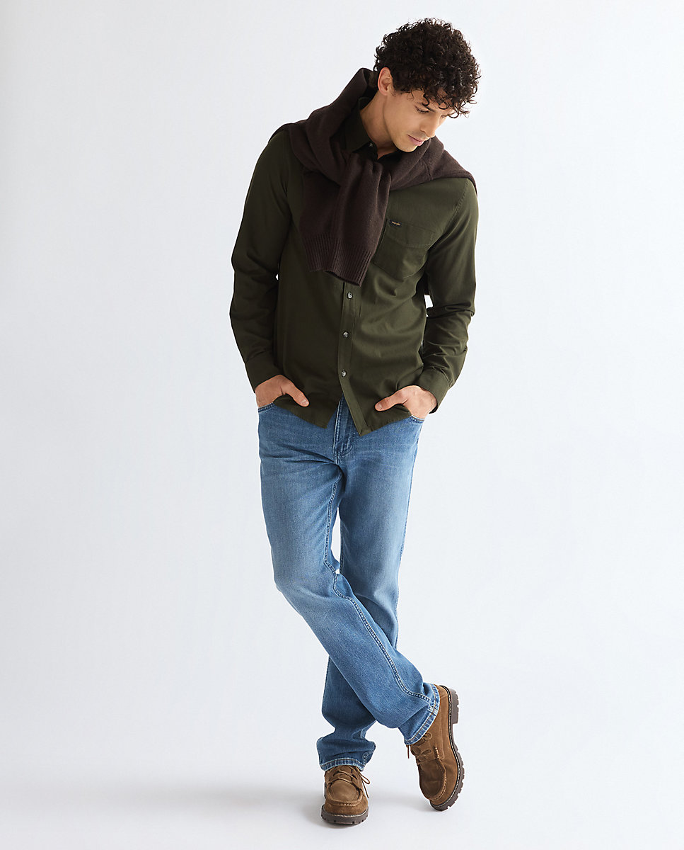 Imagen 2 de Vaquero greensboro de hombre de tiro medio y pierna recta - Wrangler - Azul Azul