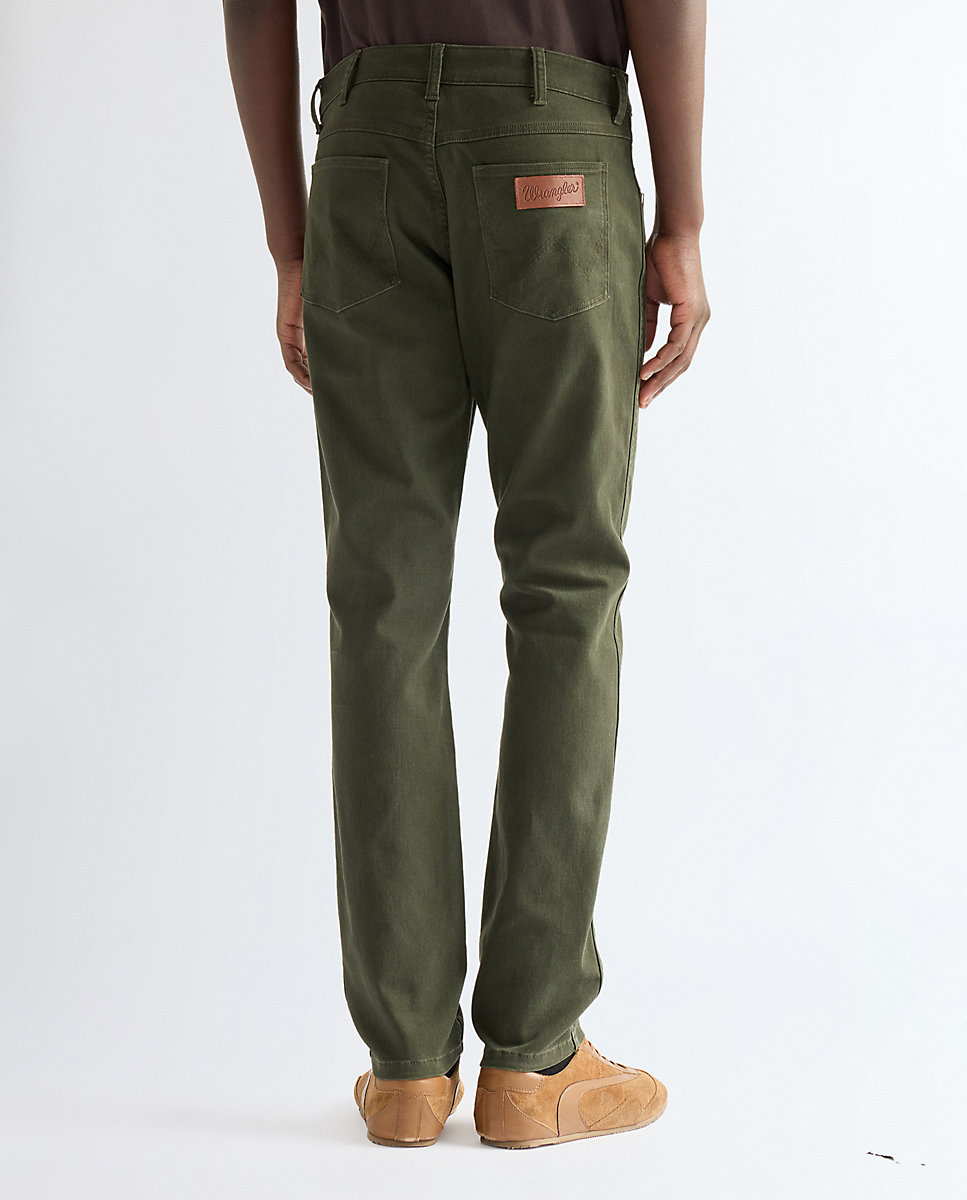 Pantalon larston de hombre de corte slim tapered en - Wrangler - Verde Verde-3