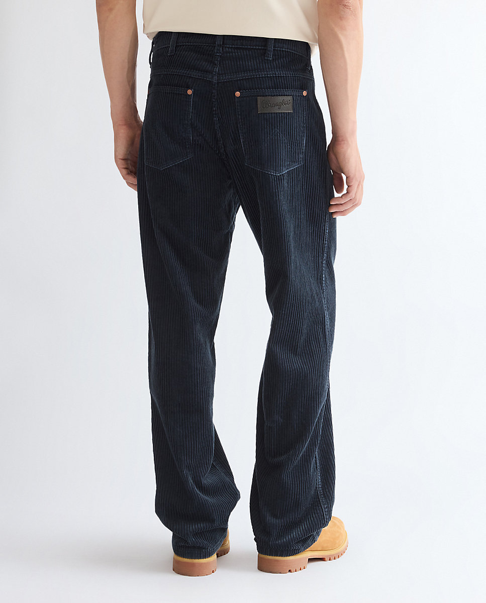 Pantalones rectos sueltos de pana de hombre de corte relaxed en - Wrangler - Azul Azul-3