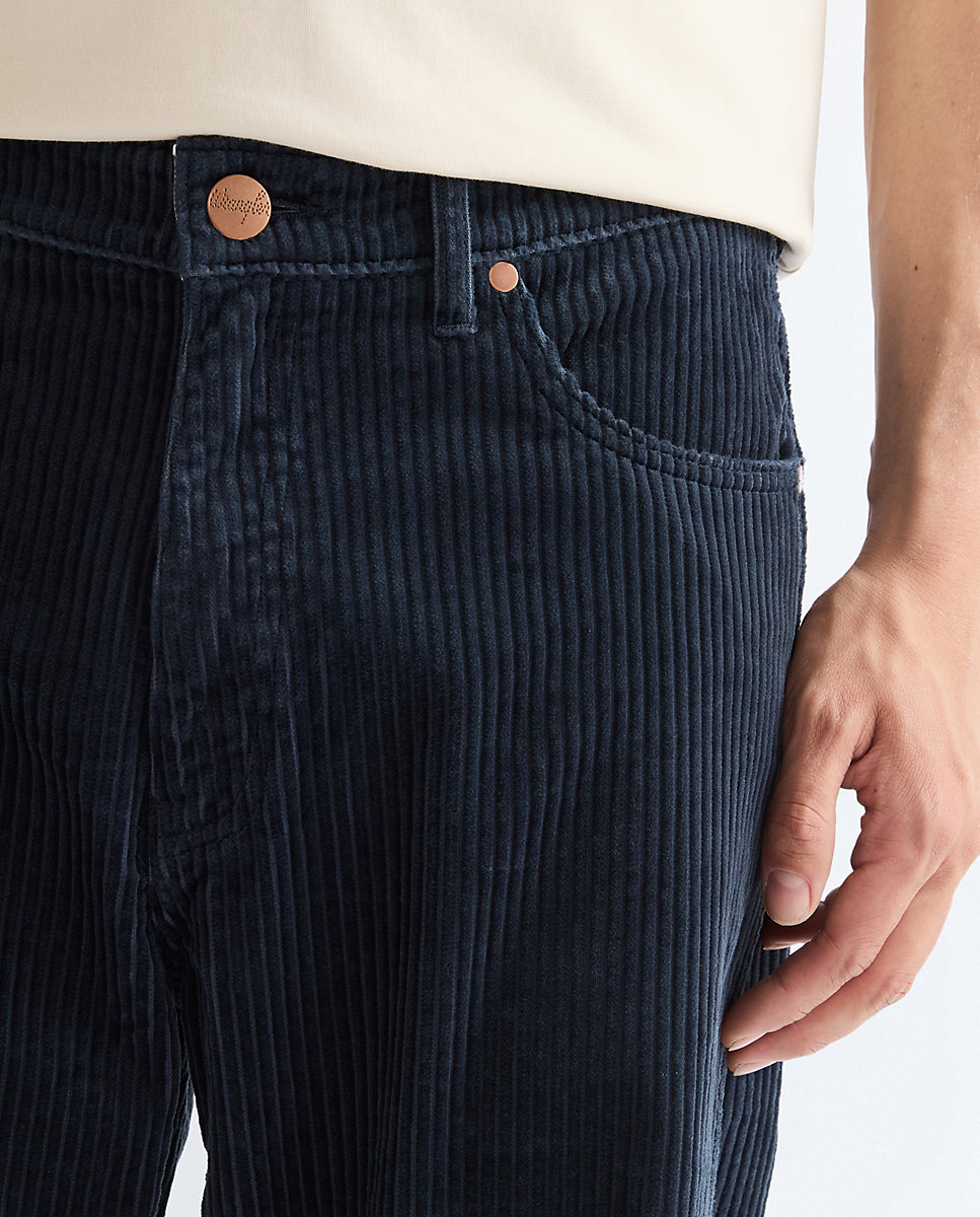 Pantalones rectos sueltos de pana de hombre de corte relaxed en - Wrangler - Azul Azul-4