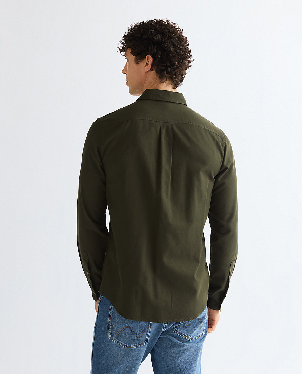 Camisa de hombre un bolsillo de corte regular - Wrangler - Verde Verde-3