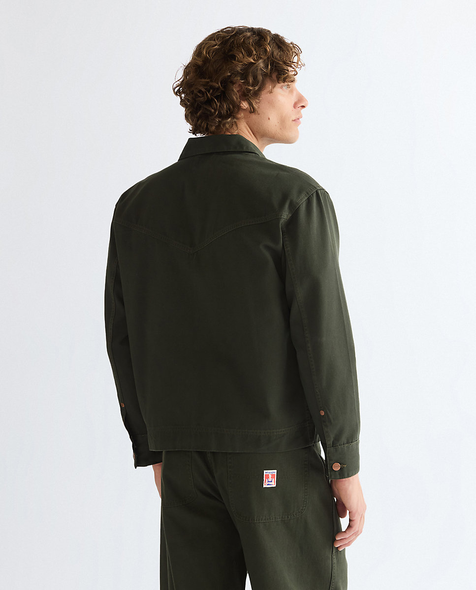 Sobrecamisa de hombre de manga larga de corte relaxed - Wrangler - Verde Verde-3