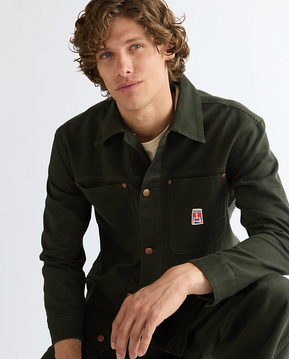 Sobrecamisa de hombre de manga larga de corte relaxed - Wrangler - Verde Verde-4
