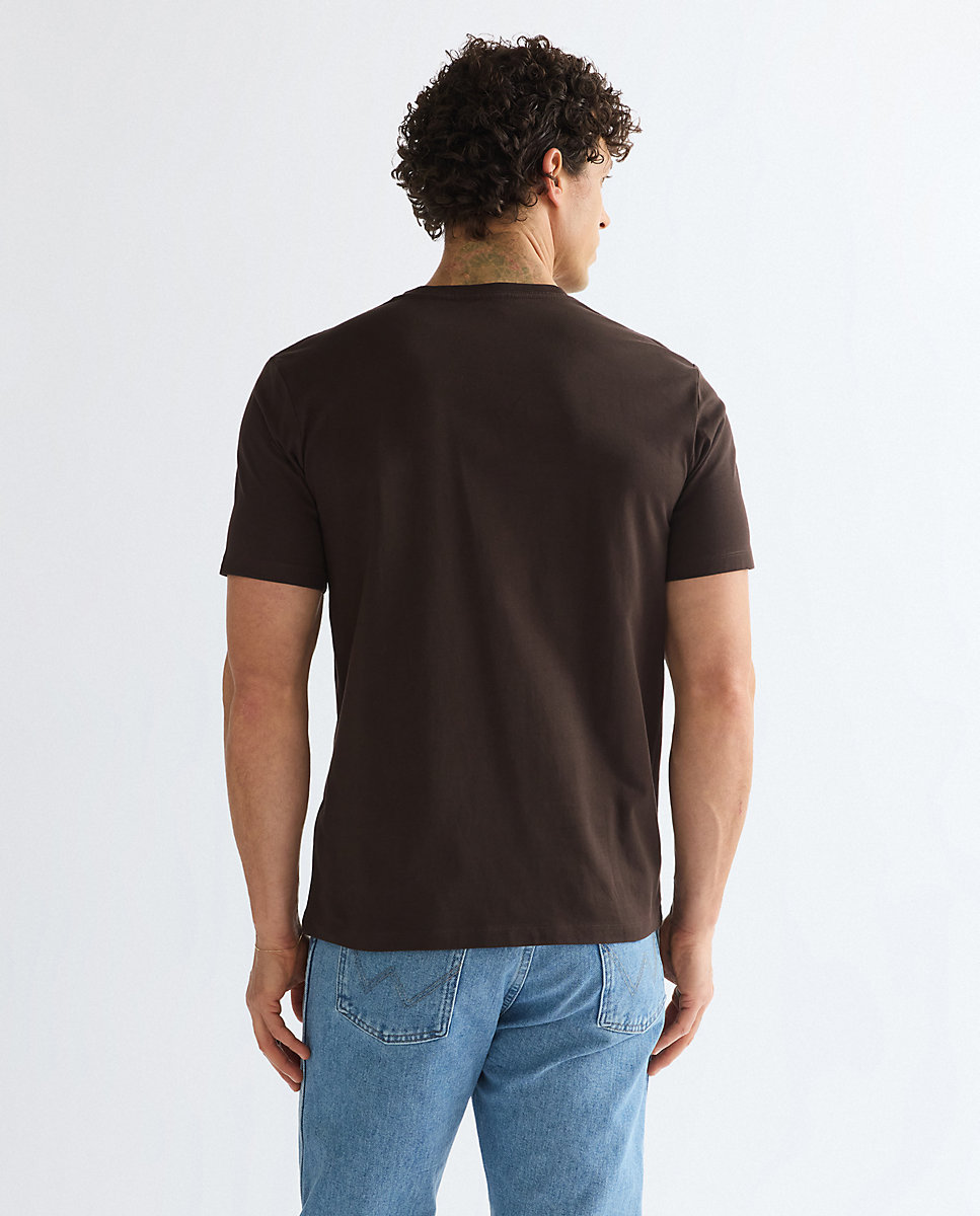 Camiseta de hombre de manga corta y corte regular - Wrangler - Marrón Marrón-3
