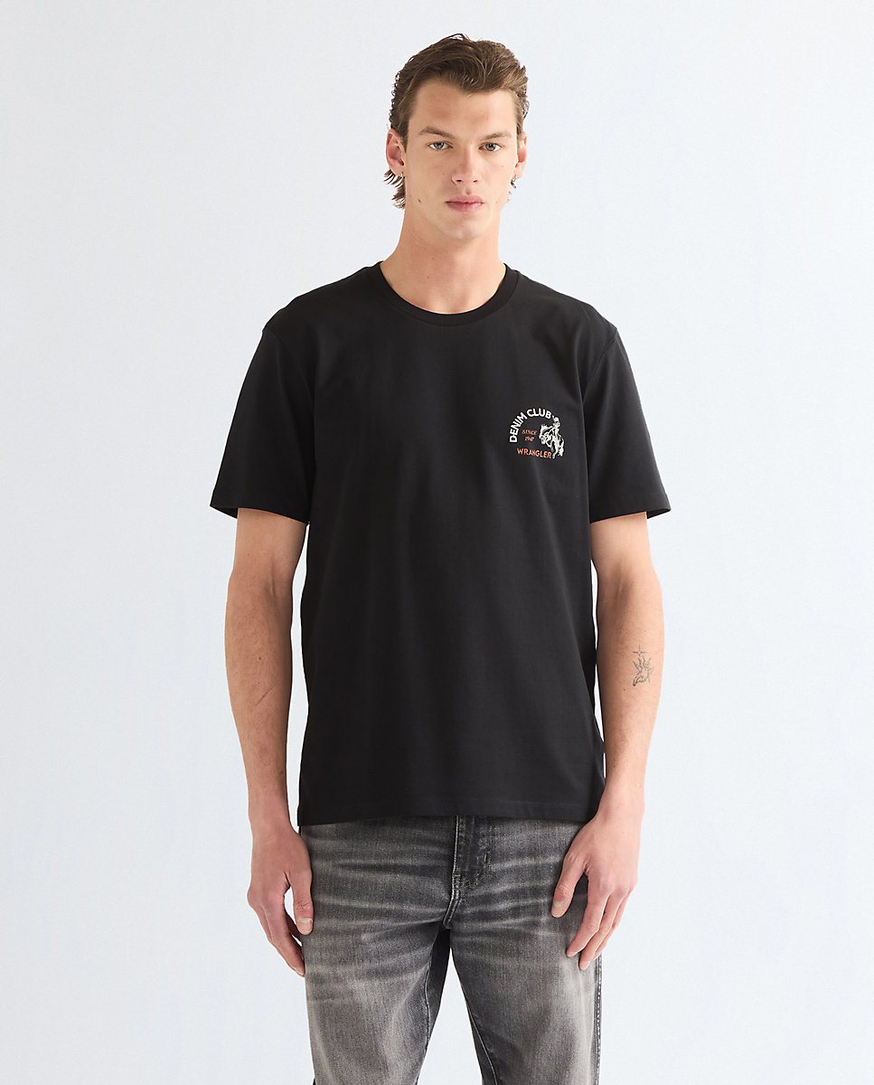 Imagen 1 de Camiseta de hombre básica de punto de algodón Negro