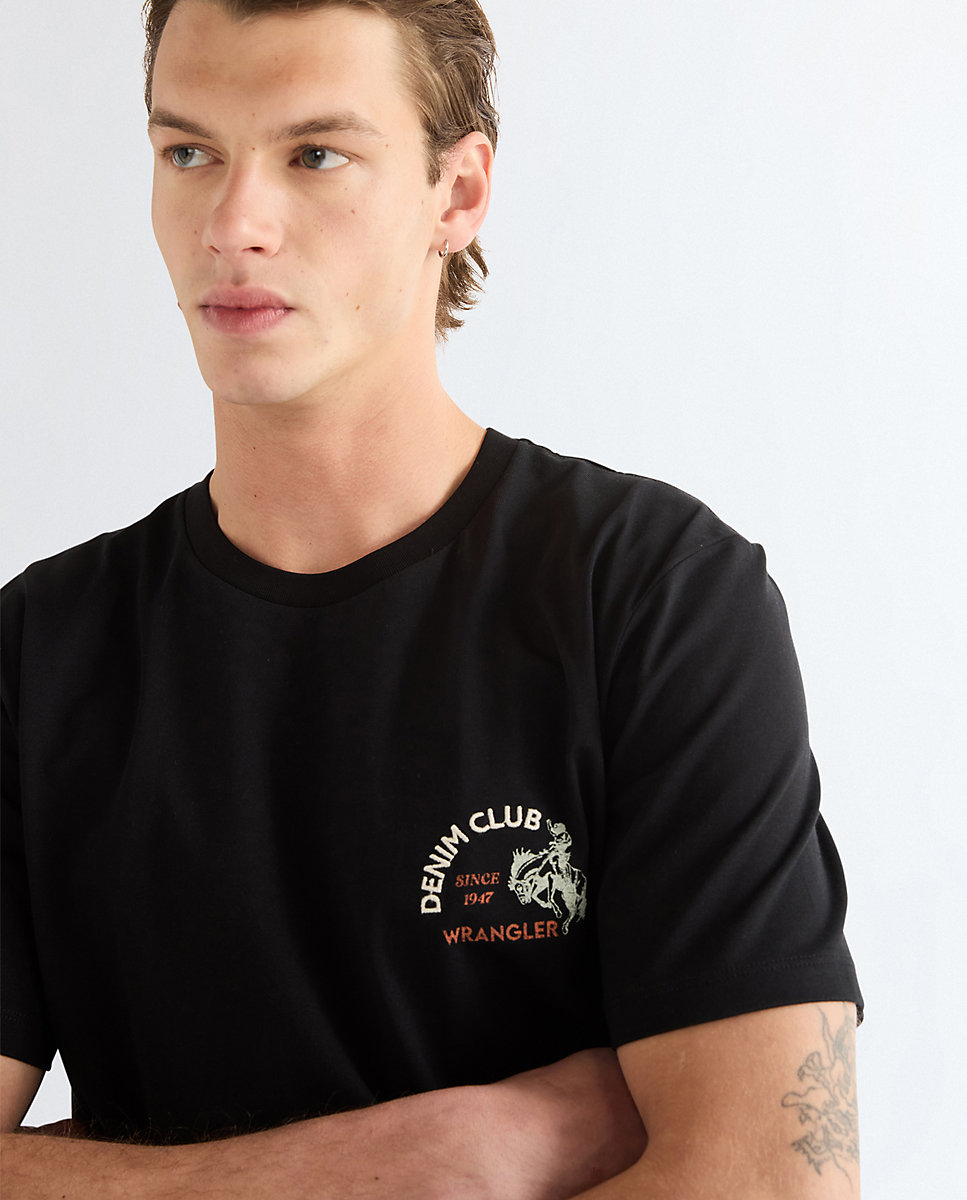 Imagen 4 de Camiseta de hombre básica de punto de algodón - Wrangler - Negro Negro
