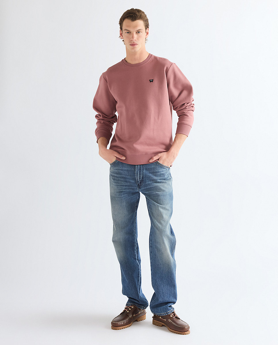 Sudadera con cuello redondo de hombre en de corte relaxed - Wrangler - Rosa Rosa-2
