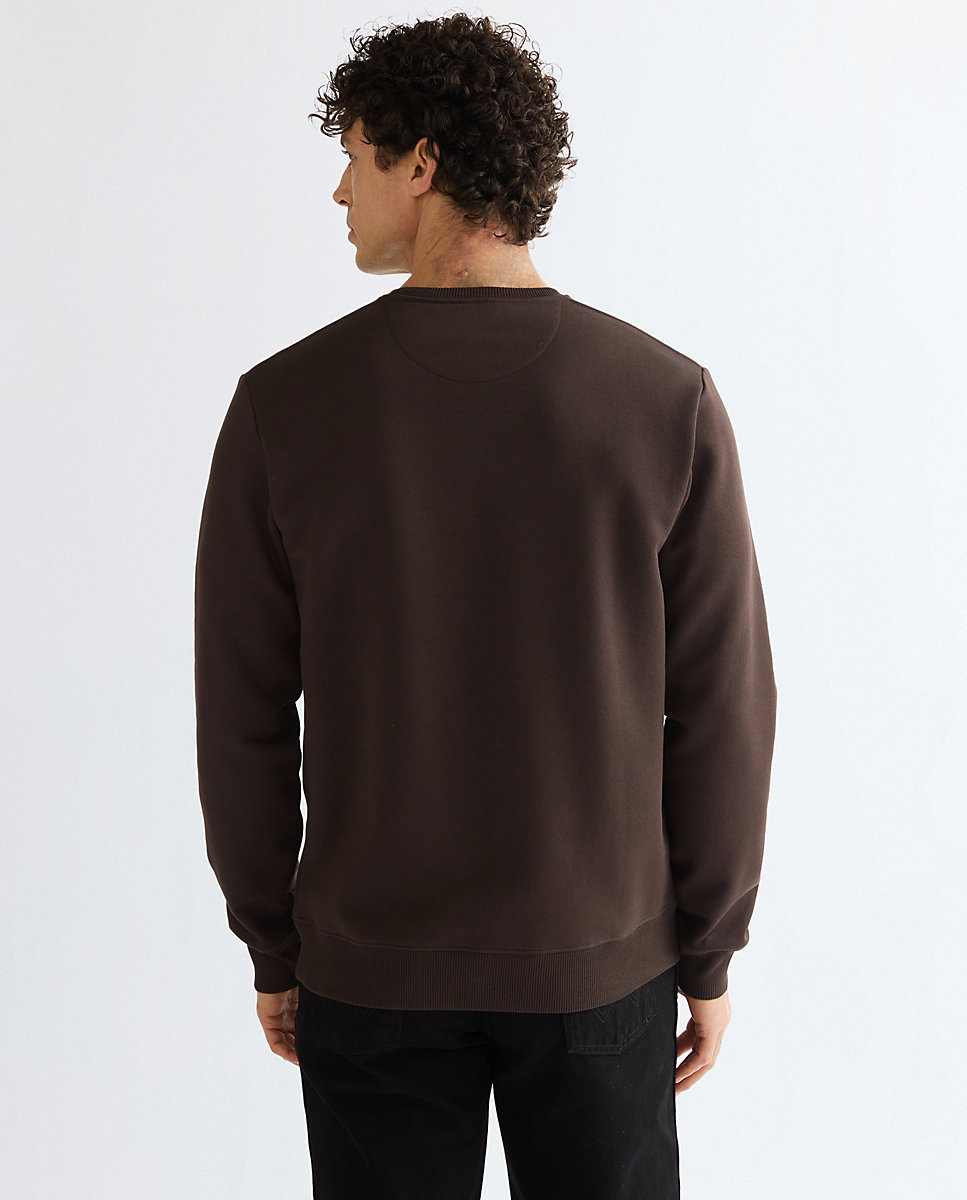 Sudadera con cuello redondo de hombre en de corte relaxed - Wrangler - Marrón Marrón-3