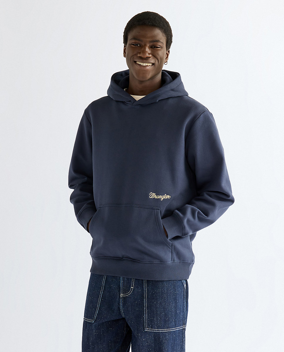 Imagen 0 de Sudadera de hombre con capucha sin cepillar Azul