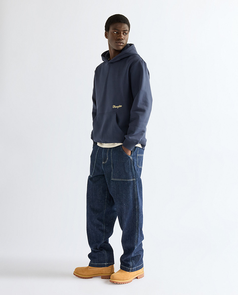 Sudadera de hombre con capucha sin cepillar - Wrangler - Azul Azul-3