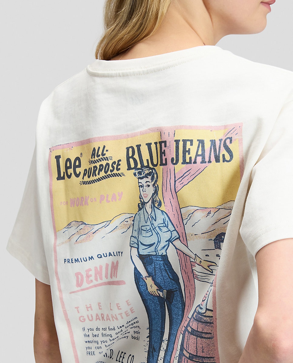 Camiseta de mujer de manga corta y corte relaxed ancho - Lee - Blanco Blanco-5