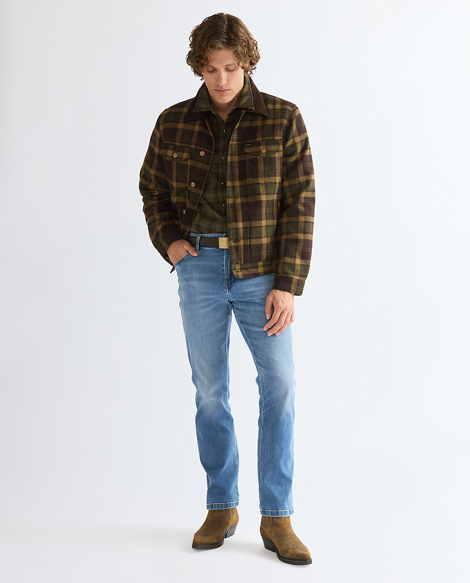 Chaqueta de lana de hombre de quadros con botones en - Wrangler - Verde Verde-2