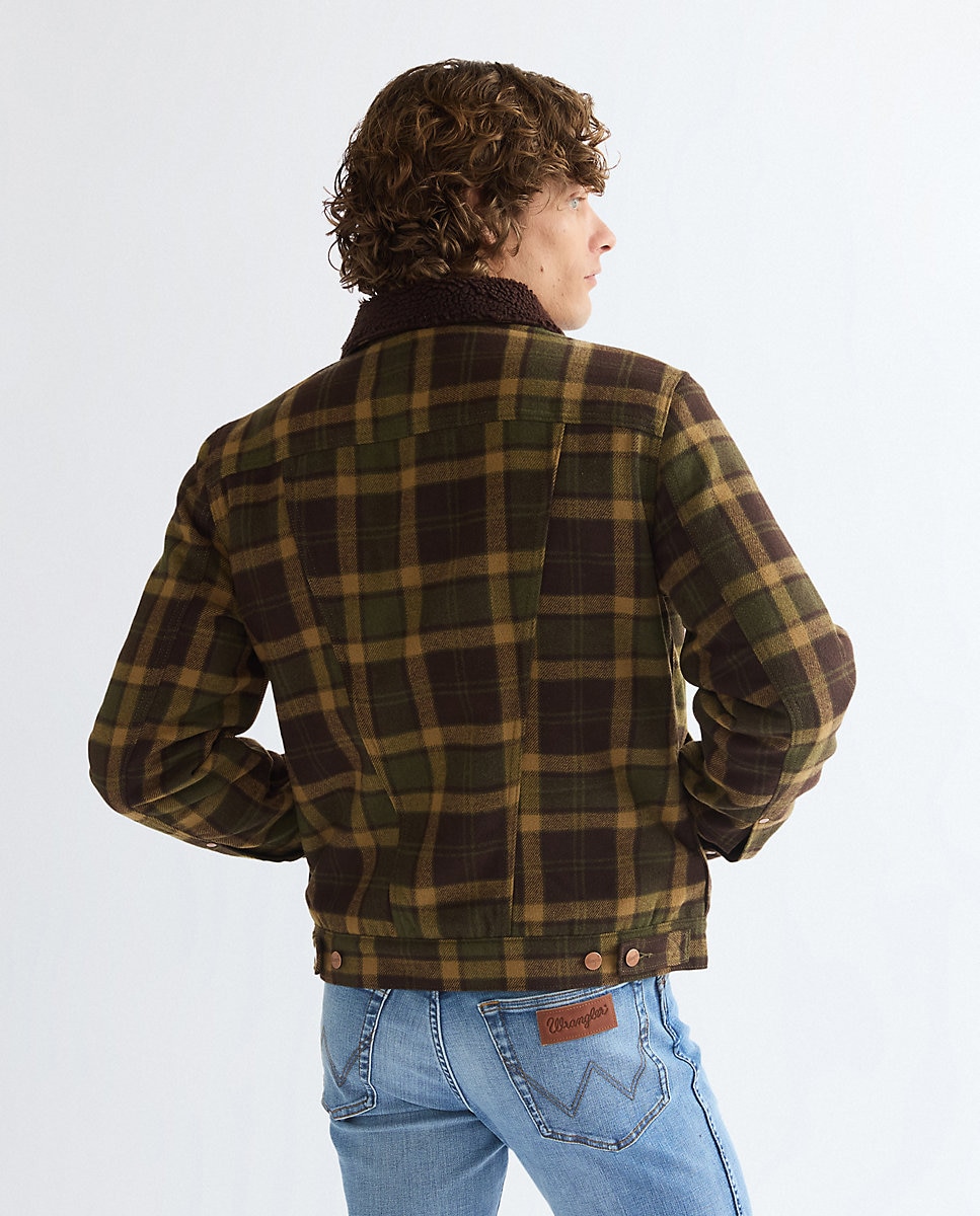 Chaqueta de lana de hombre de quadros con botones en - Wrangler - Verde Verde-3