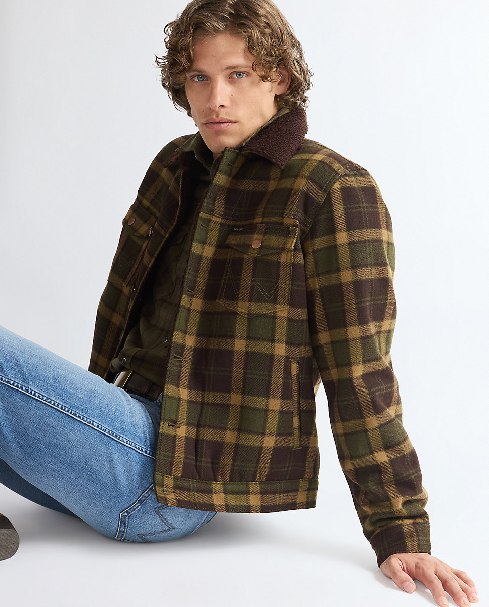 Chaqueta de lana de hombre de quadros con botones en - Wrangler - Verde Verde-6