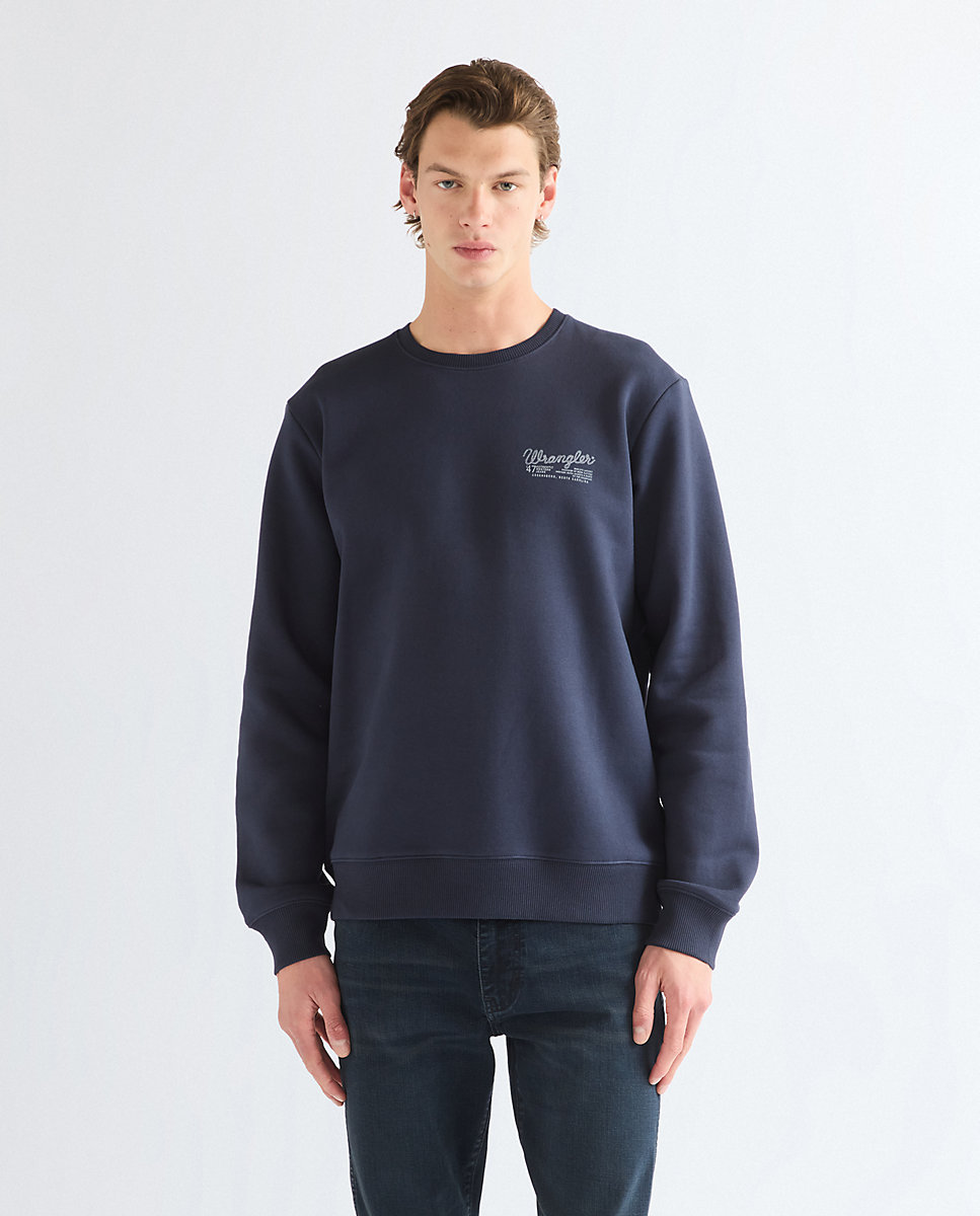 Imagen 0 de Sudadera con cuello redondo de hombre en azul de corte relaxed Azul