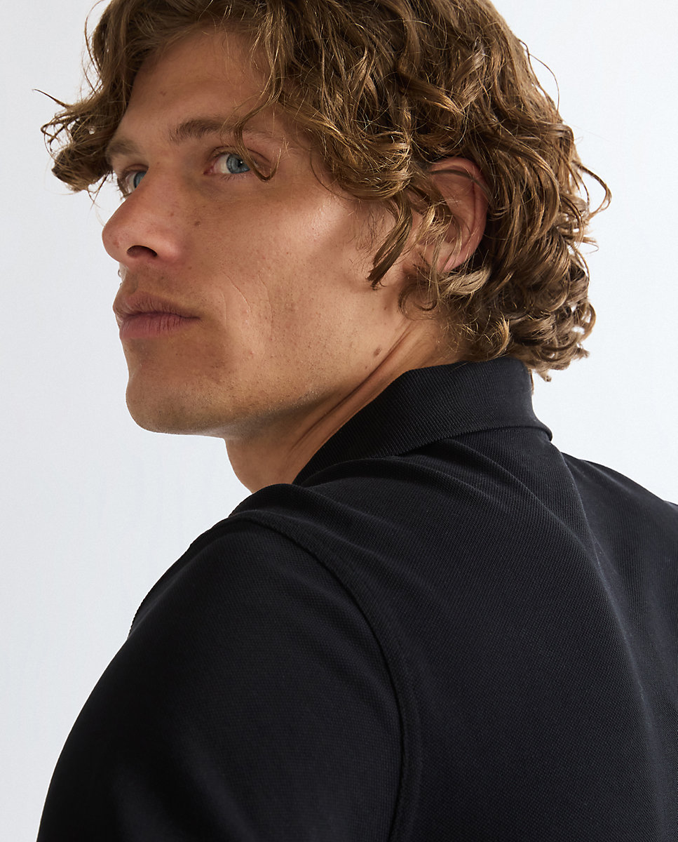 Polo de hombre de manga larga en piqué - Wrangler - Negro Negro-5