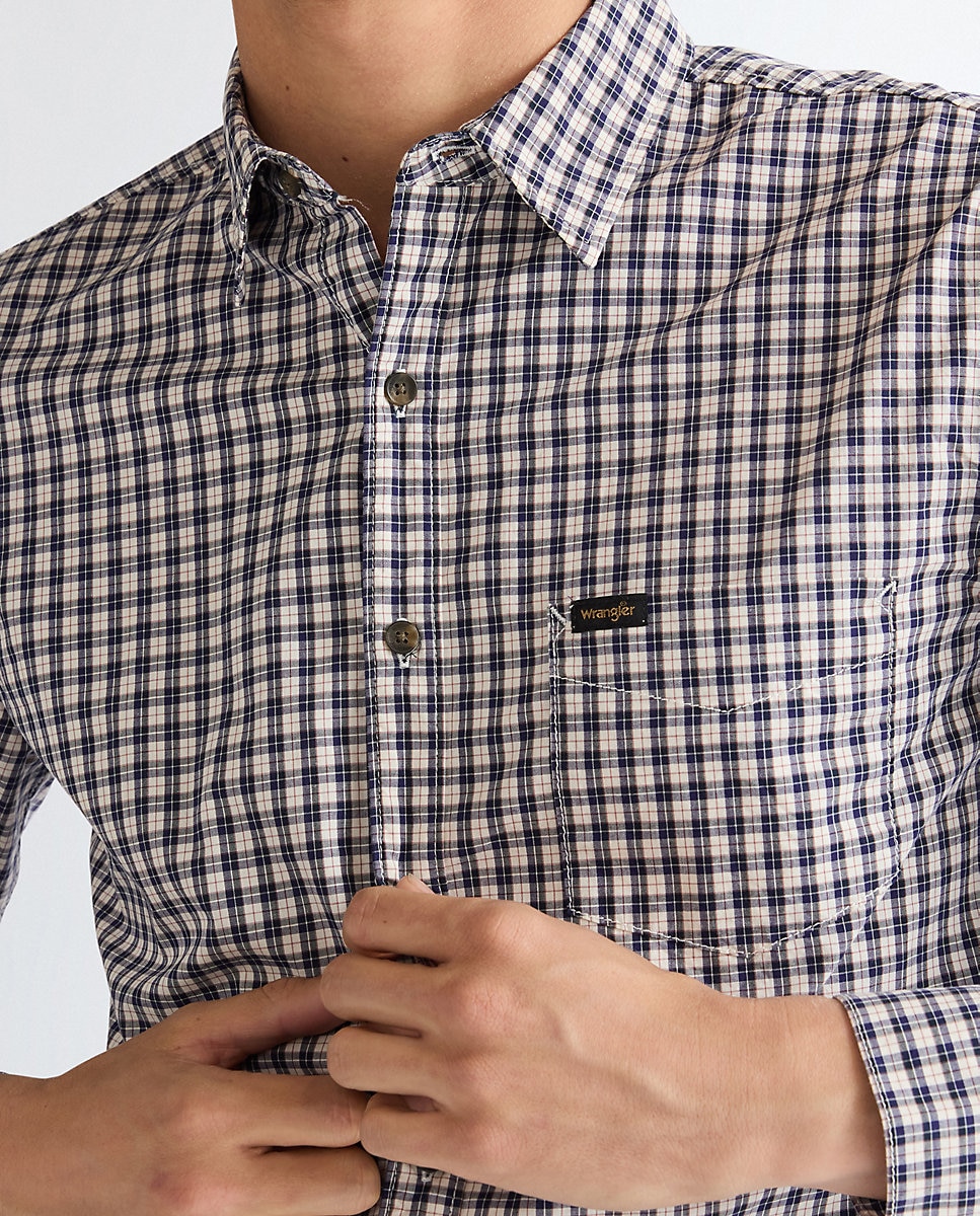 Camisa de hombre un bolsillo de corte regular - Wrangler - Rosa Rosa-4