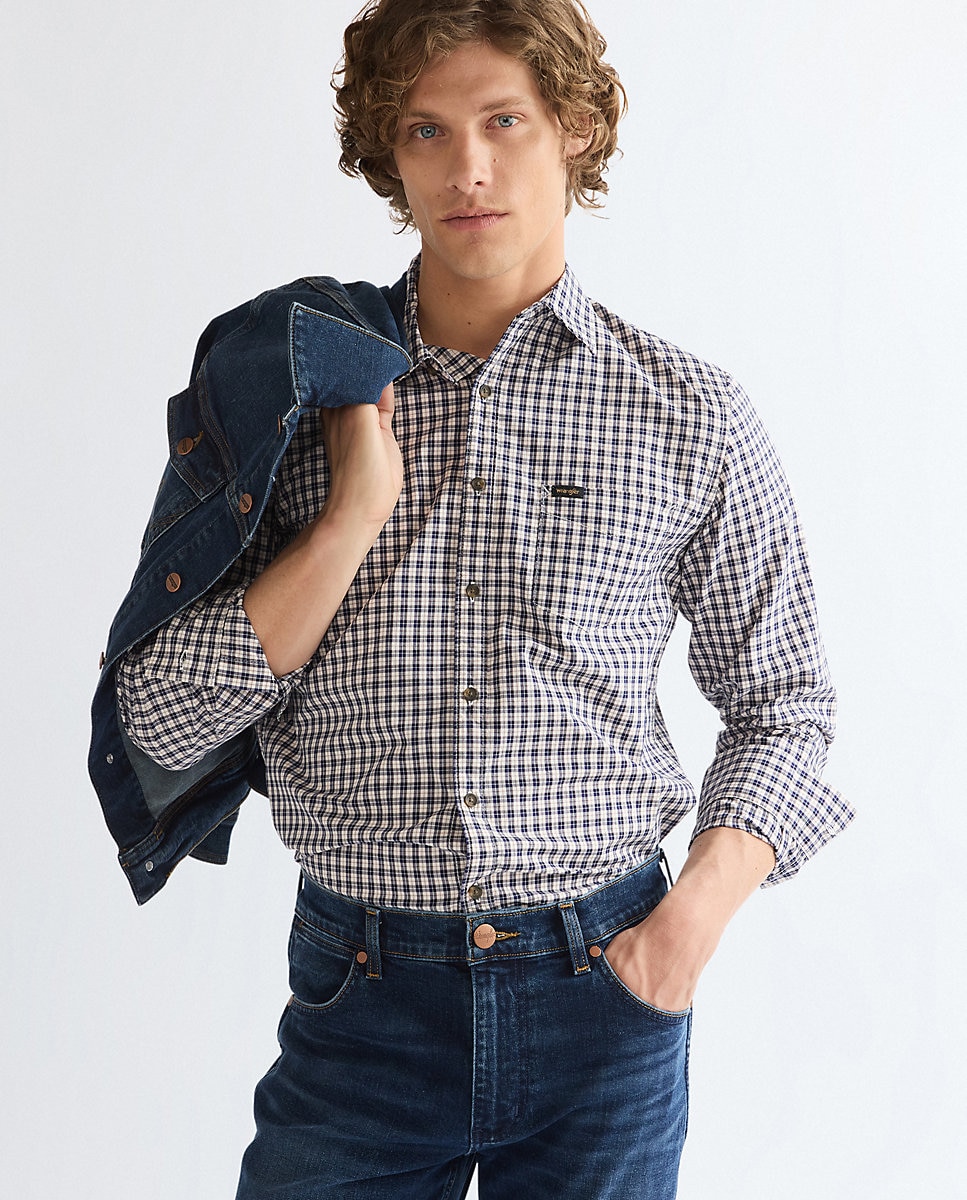 Camisa de hombre un bolsillo de corte regular - Wrangler - Rosa Rosa-6