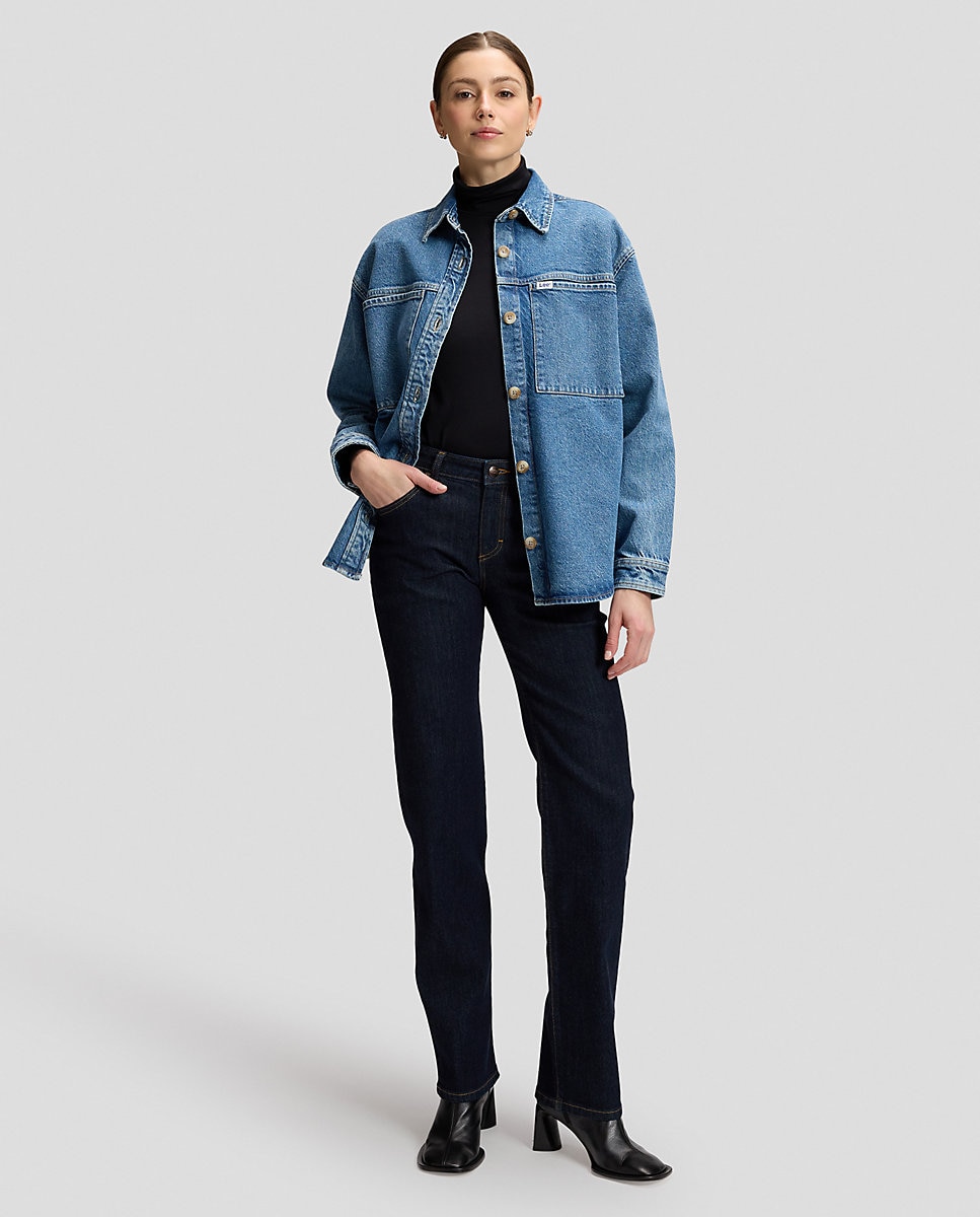 Vaqueros recto london de mujer - Lee - Azul Azul-1